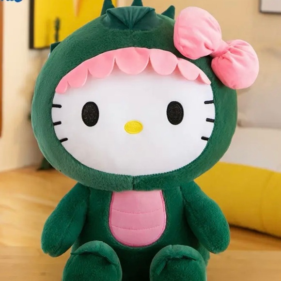 Sanrio Hello Kitty Dinosaur Plush – 13.7” Green Dino Costume Collectible - Picture 2 of 4